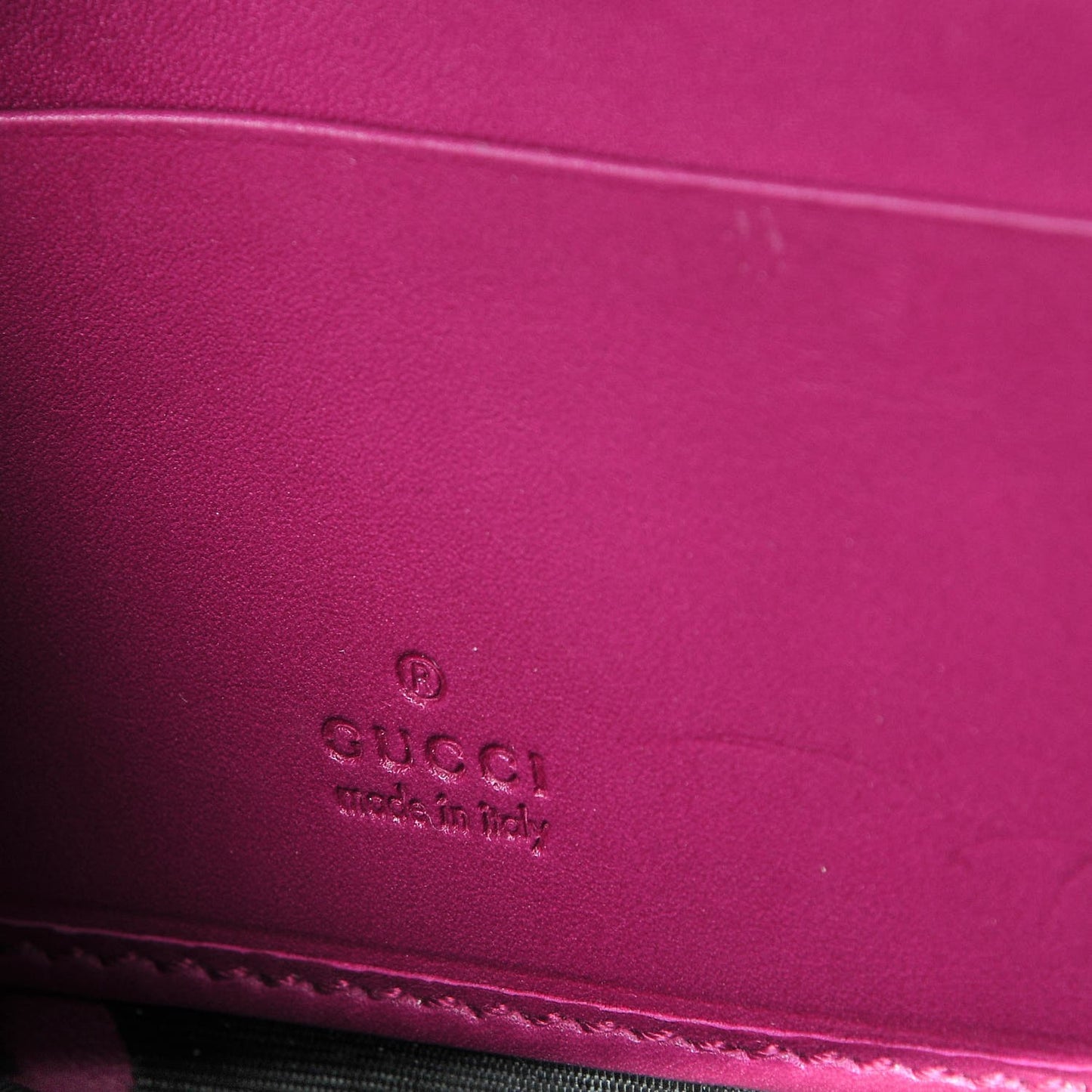 Patent Microguccissima Nice Zip Around Wallet Bright Bouganville