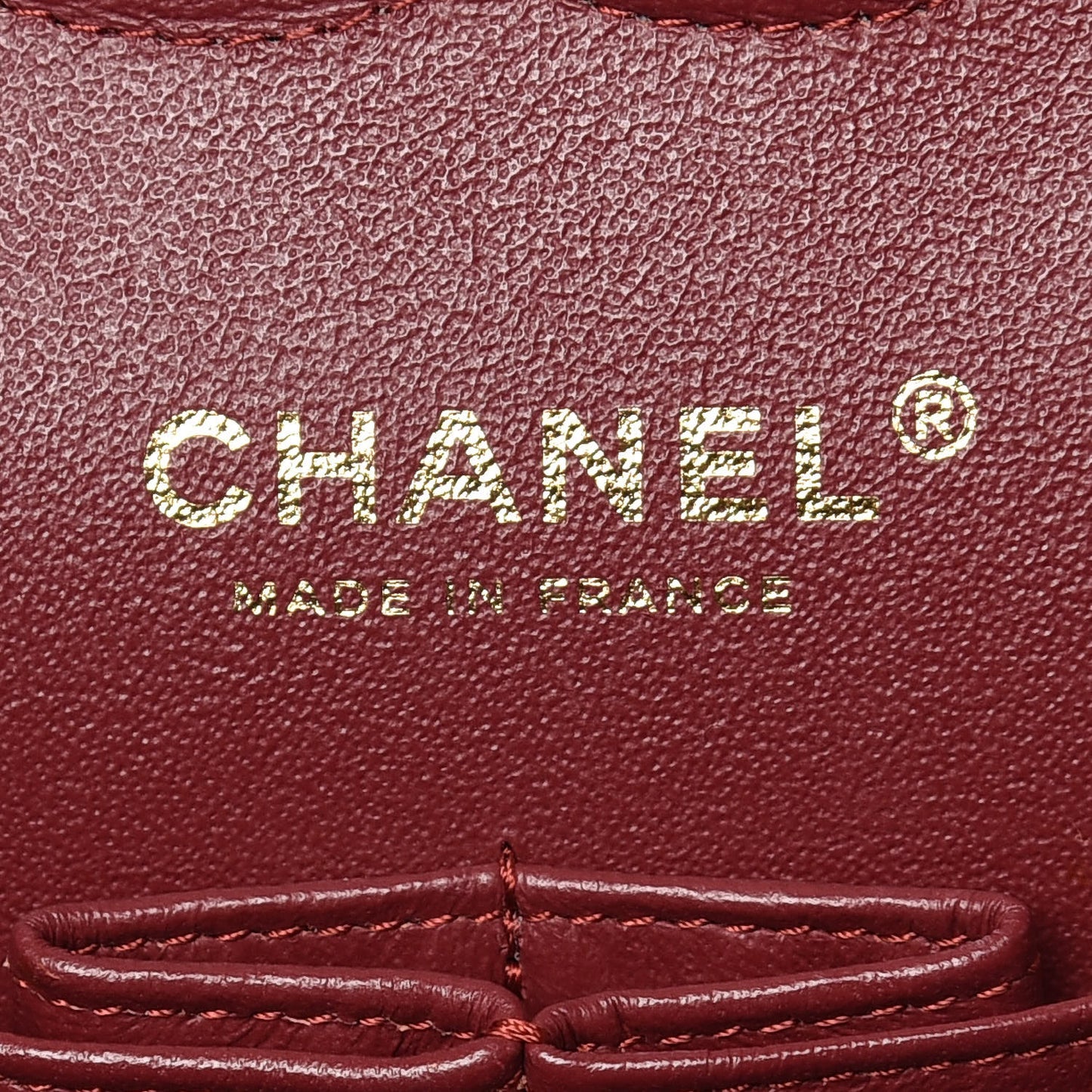 Iridescent Caviar Quilted Medium Double Flap Burgundy