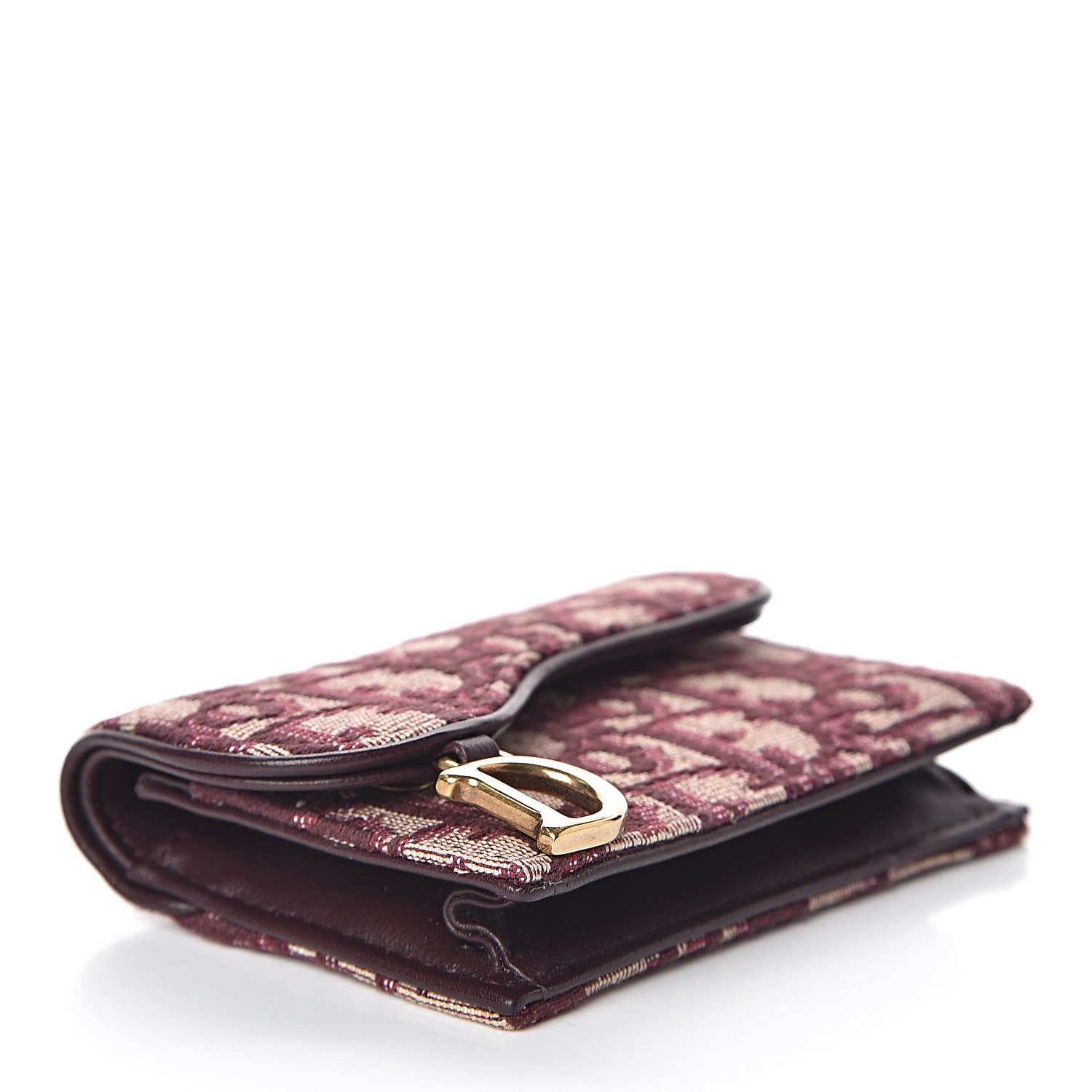 Christian Dior Oblique Saddle Card Holder Bordeaux 4 of 7