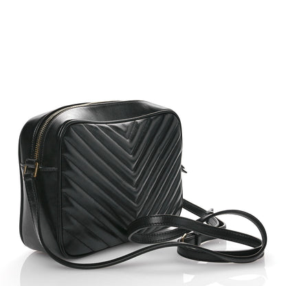Saint Laurent Calfskin Matelasse Monogram Lou Camera Bag Black 3 of 12
