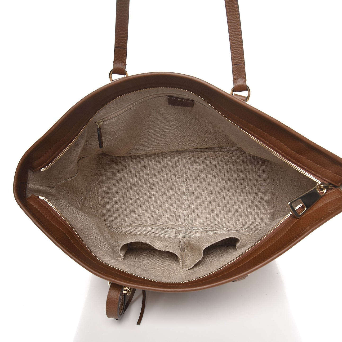 Monogram Medium Bree Zippered Tote Beige Tabacco