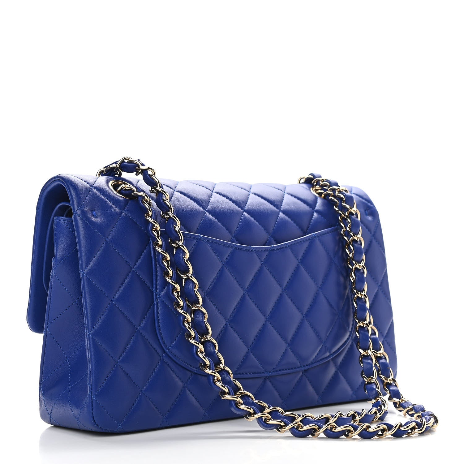 Chanel Lambskin Quilted Medium Double Flap Blue 3 of 10