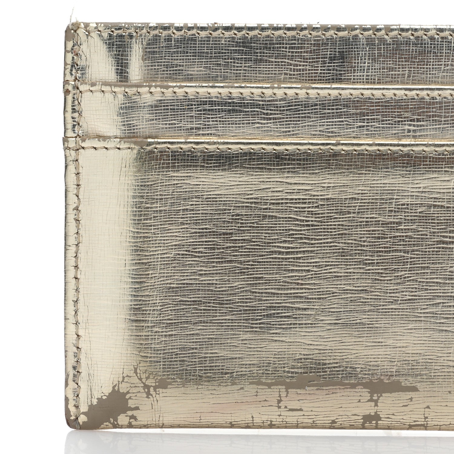 Chanel Metallic Calfskin CC Card Holder Gold 9 of 12