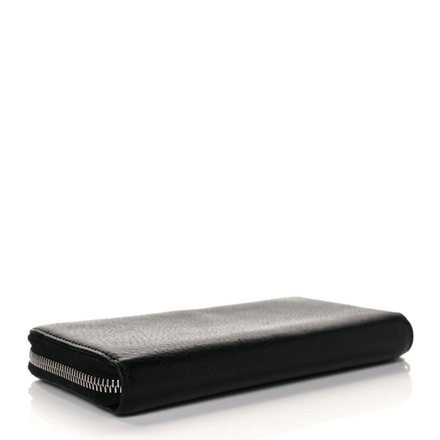 Pebbled Calfskin Studded Soho Zip Around Wallet Black
