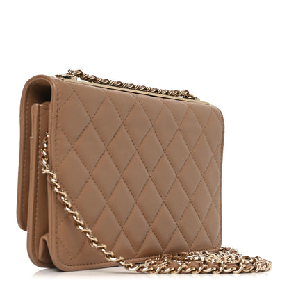 Chanel Lambskin Quilted Trendy CC Wallet On Chain WOC Beige 3 of 12