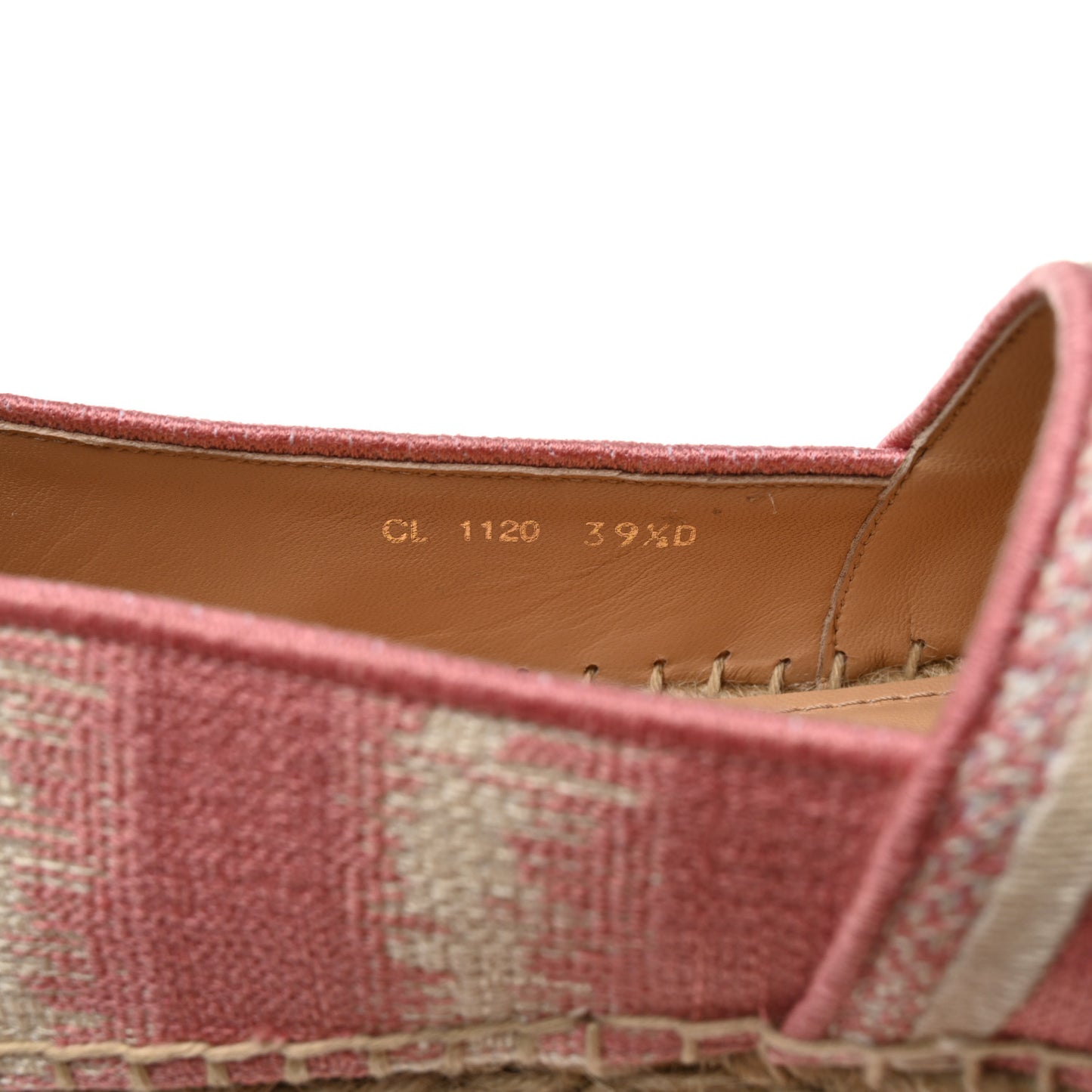 Cotton D-Stripes Embroidered Granville 15mm Espadrilles 39.5 Deep Nude