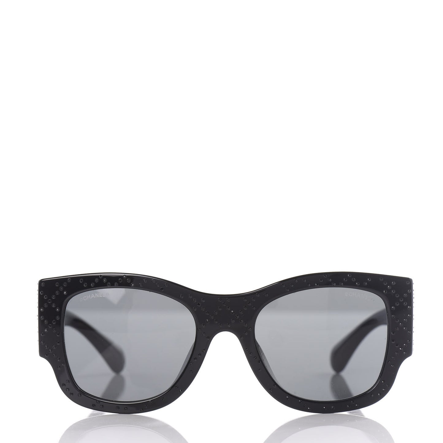 Acetate Strass Rectangle Sunglasses 5421B Black