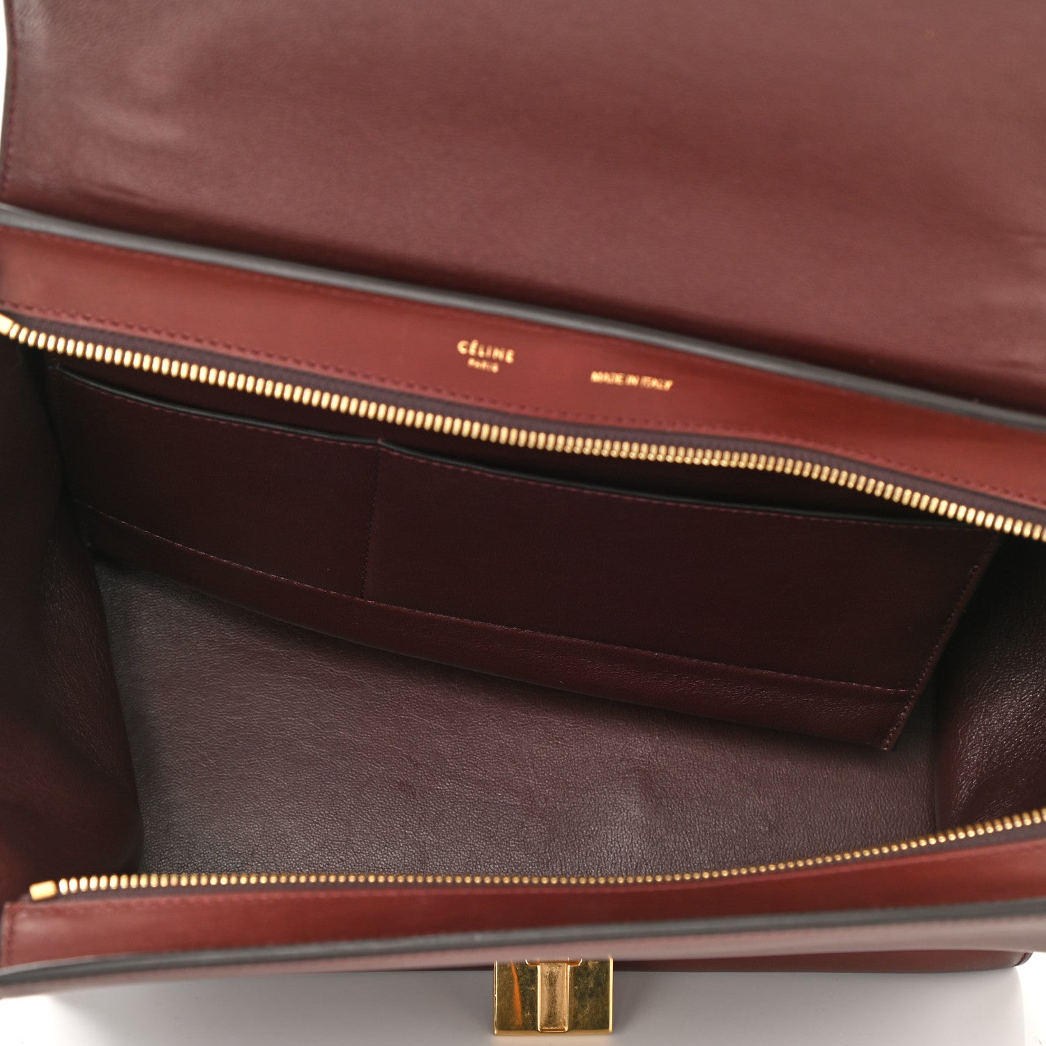 Celine Smooth Calfskin Suede Medium Trapeze Burgundy 5 of 14