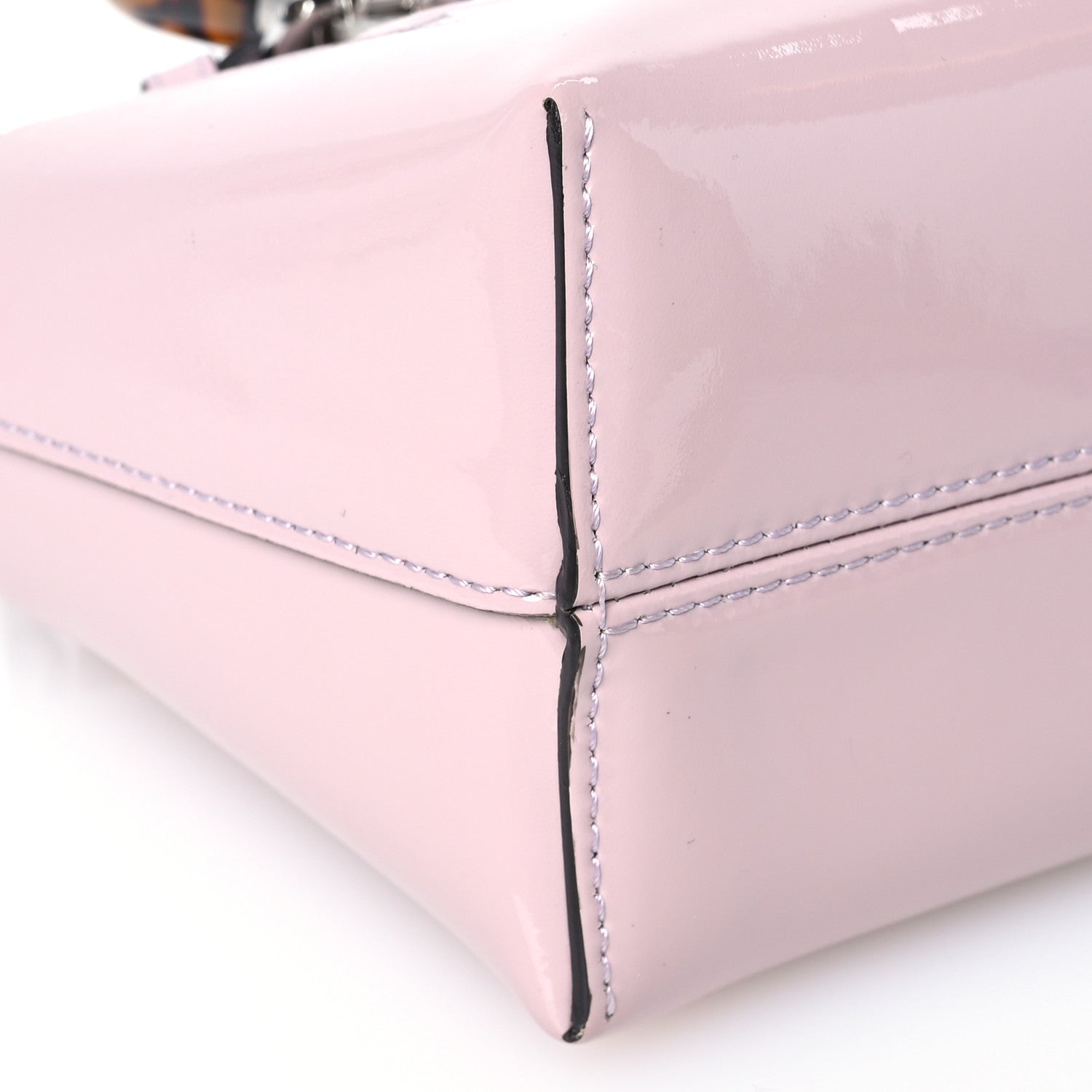 Fendi Plexiglass Logo Embossed Mini By The Way Top Handle Boston Bag Soft Berry 9 of 10