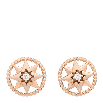 Christian Dior 18K Rose Gold Diamond XS Rose Des Vents Earrings 1 of 5