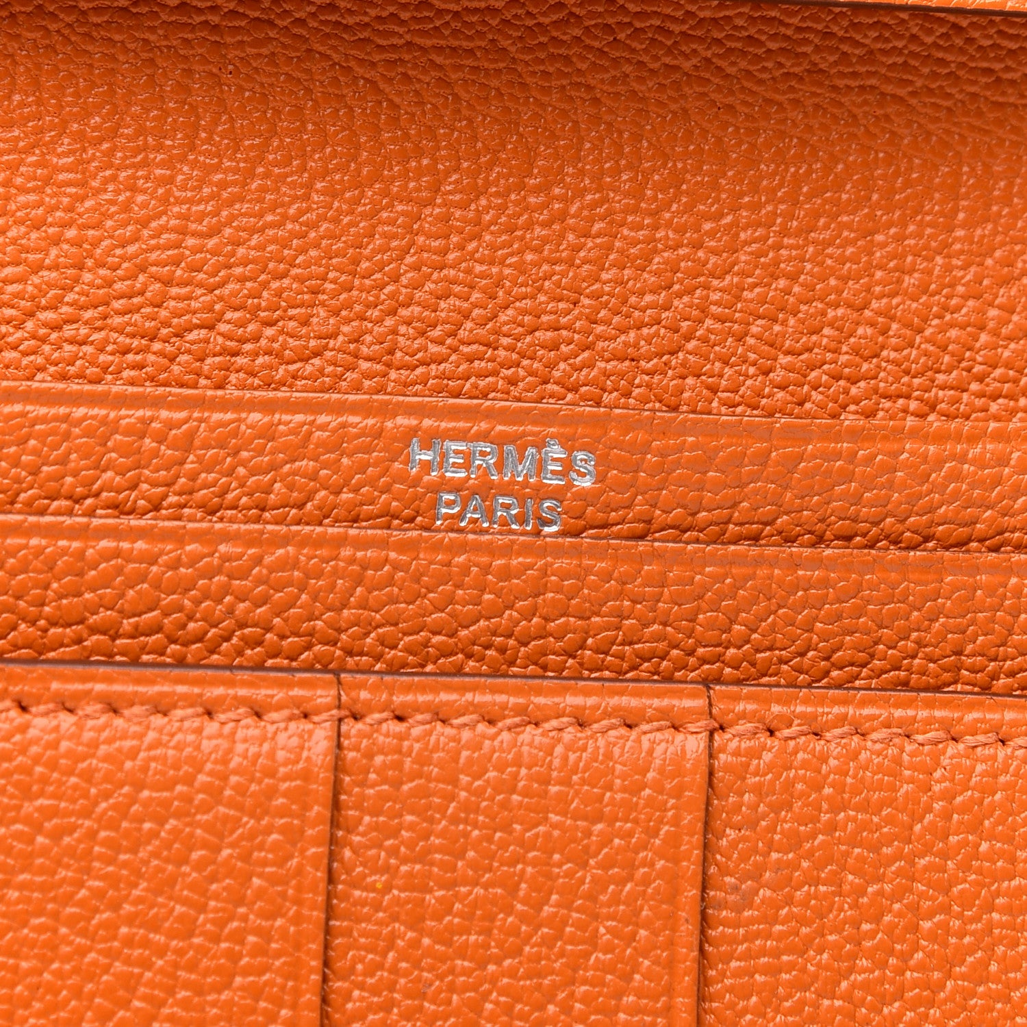 Hermes Chevre Mysore Bearn Gusset Wallet Orange 6 of 8