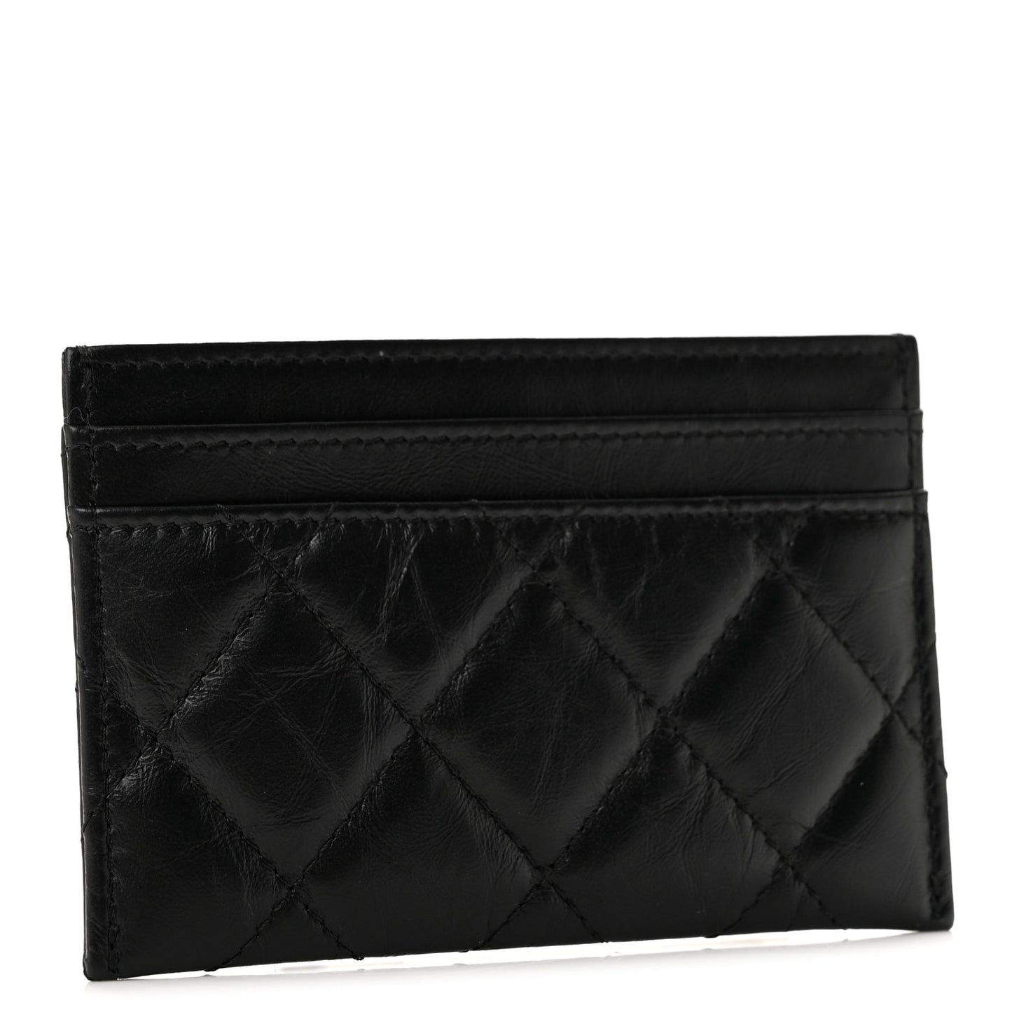 Aged Calfskin Quilted Reissue Card Holder So Black