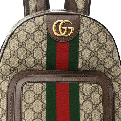Gucci GG Supreme Monogram Calfskin Web Small Ophidia Day Backpack Beige Ebony New Acero 8 of 11