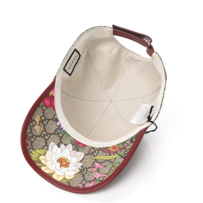 Gucci GG Supreme Flora Claudia Baseball Hat 56 S Red 4 of 7