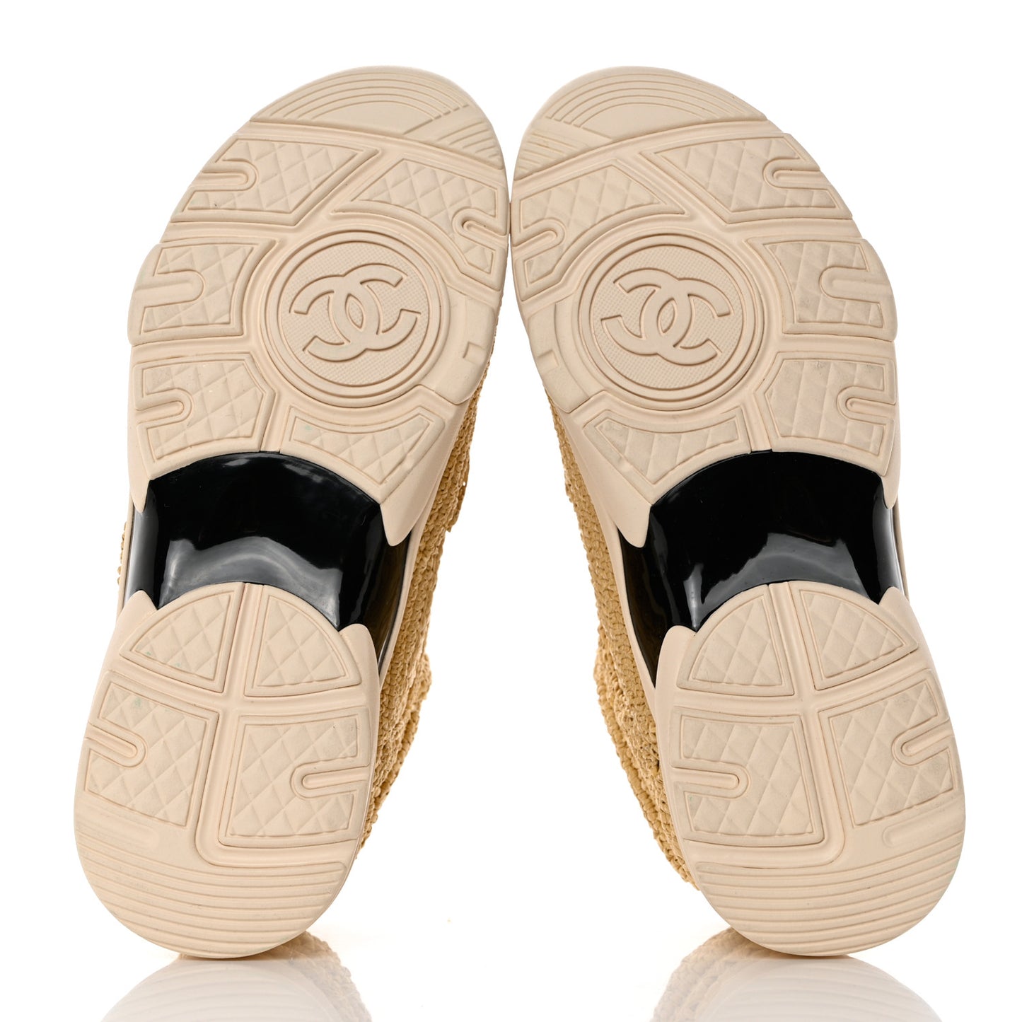 Braided Raffia Womens CC Sneakers 36 Beige