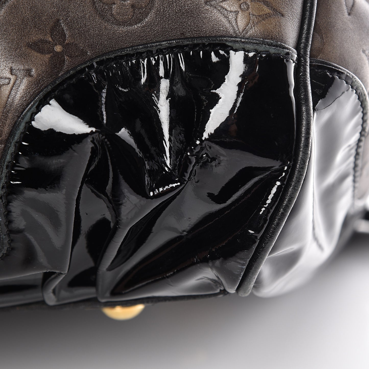 Cuir Patent Embossed Monogram Stephen Bag Grey