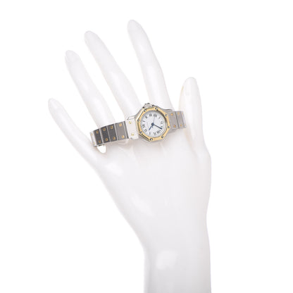 Cartier Stainless Steel 18K Yellow Gold 25mm Santos Octagon Automatic Watch 2 of 7