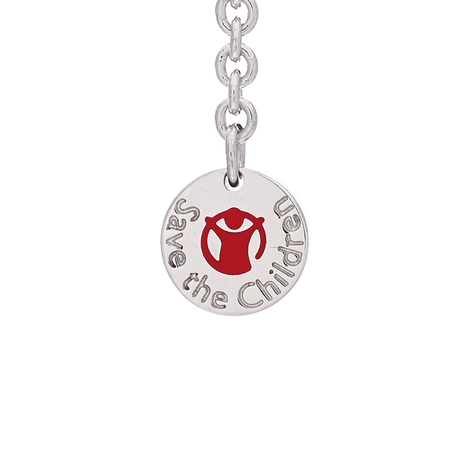 Bulgari Sterling Silver Ceramic Save The Children Pendant Necklace 6 of 9