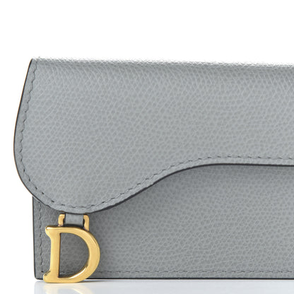 Christian Dior Grained Calfskin Saddle Card Holder Gray 9 of 9
