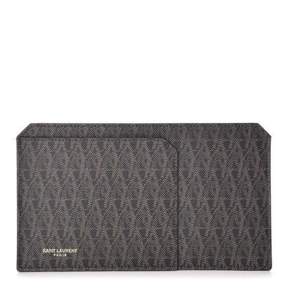 Saint Laurent Classic Toile Monogram Fragments Pouch Black Lino 1 of 9