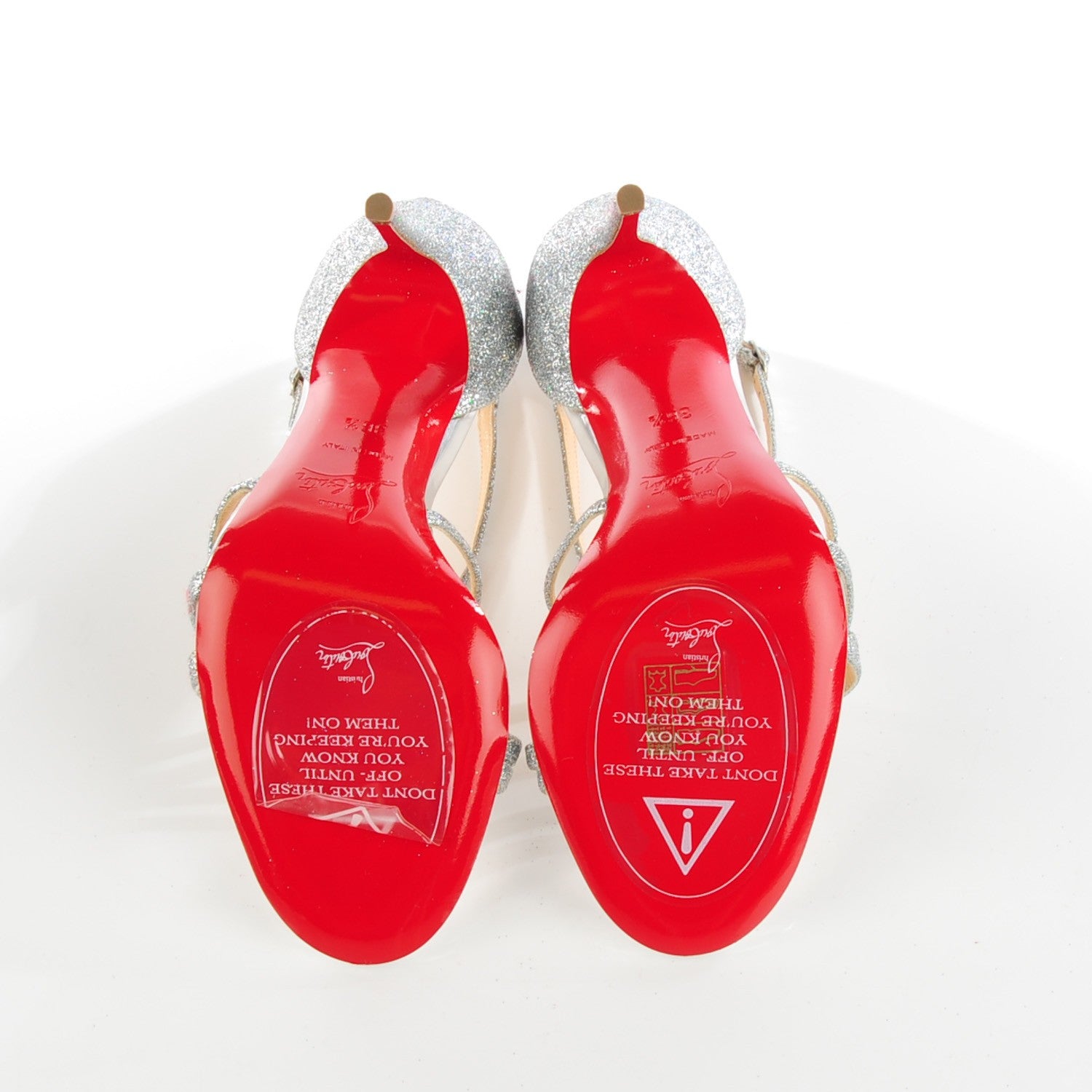 Christian Louboutin Glitter Gwynitta 100 Sandals 36.5 Silver 5 of 8