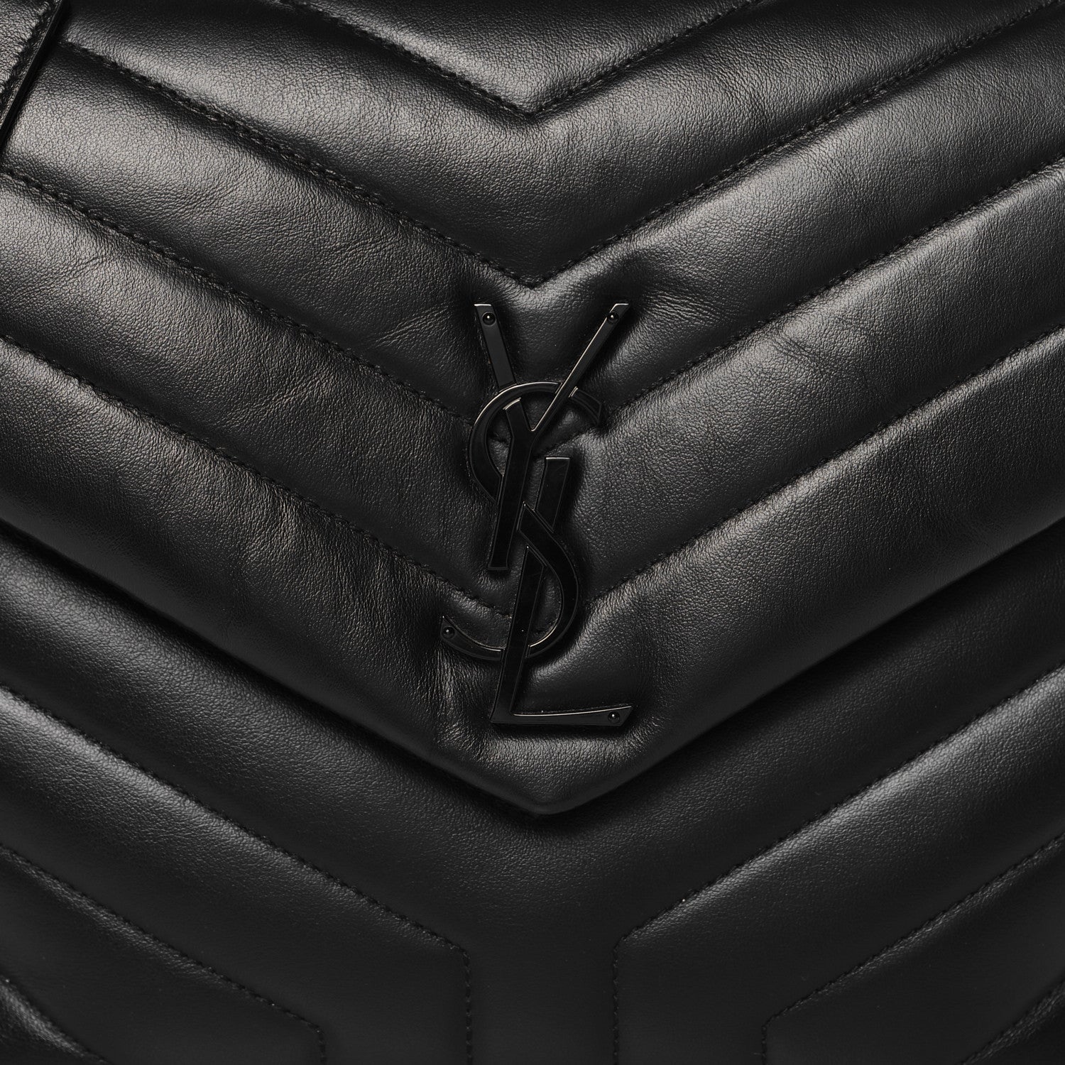 Saint Laurent Calfskin Y Quilted Monogram Monochrome Medium Loulou Chain Satchel Black 8 of 11