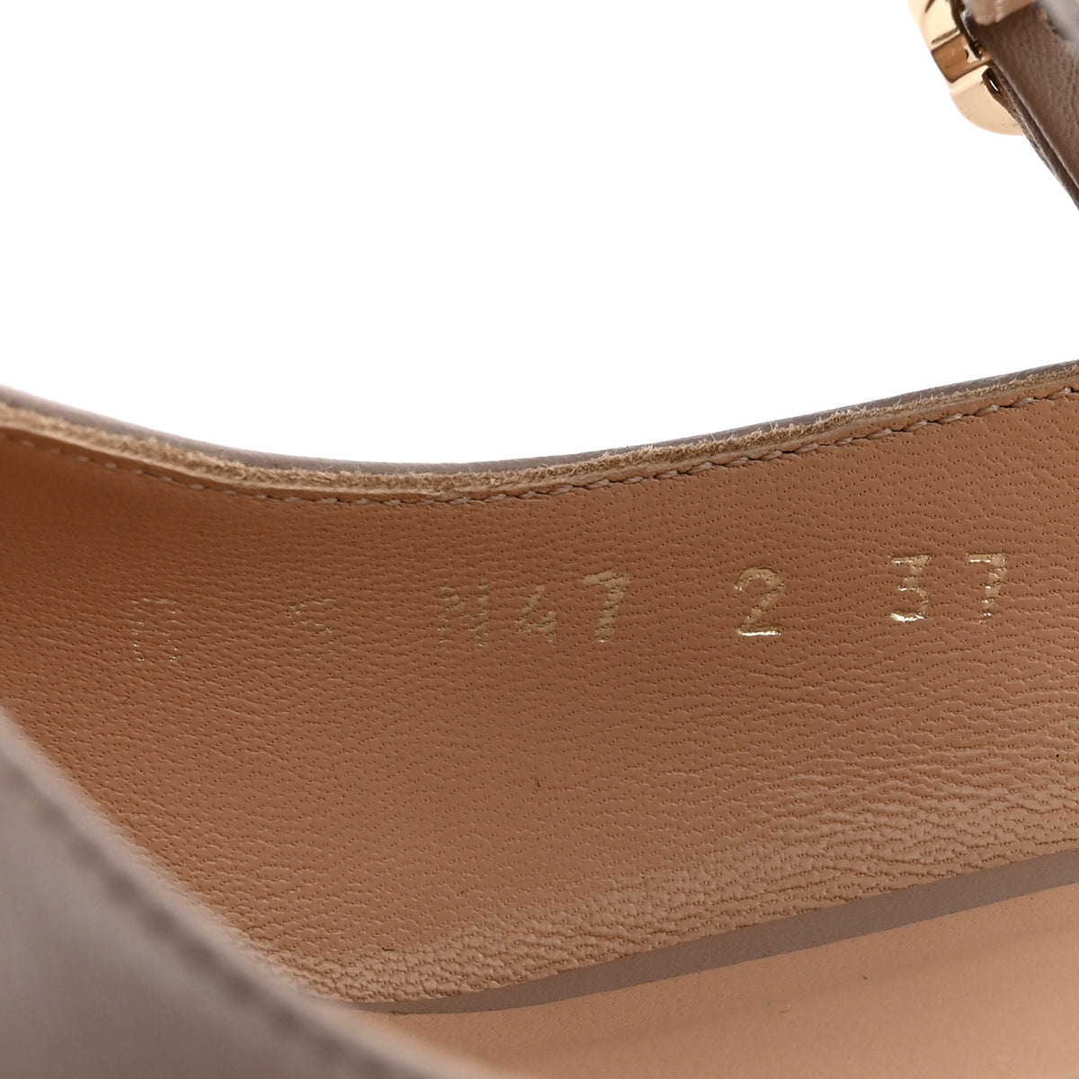 Calfskin Nappa Rockstud Ankle Strap 100mm Pumps 37 Poudre