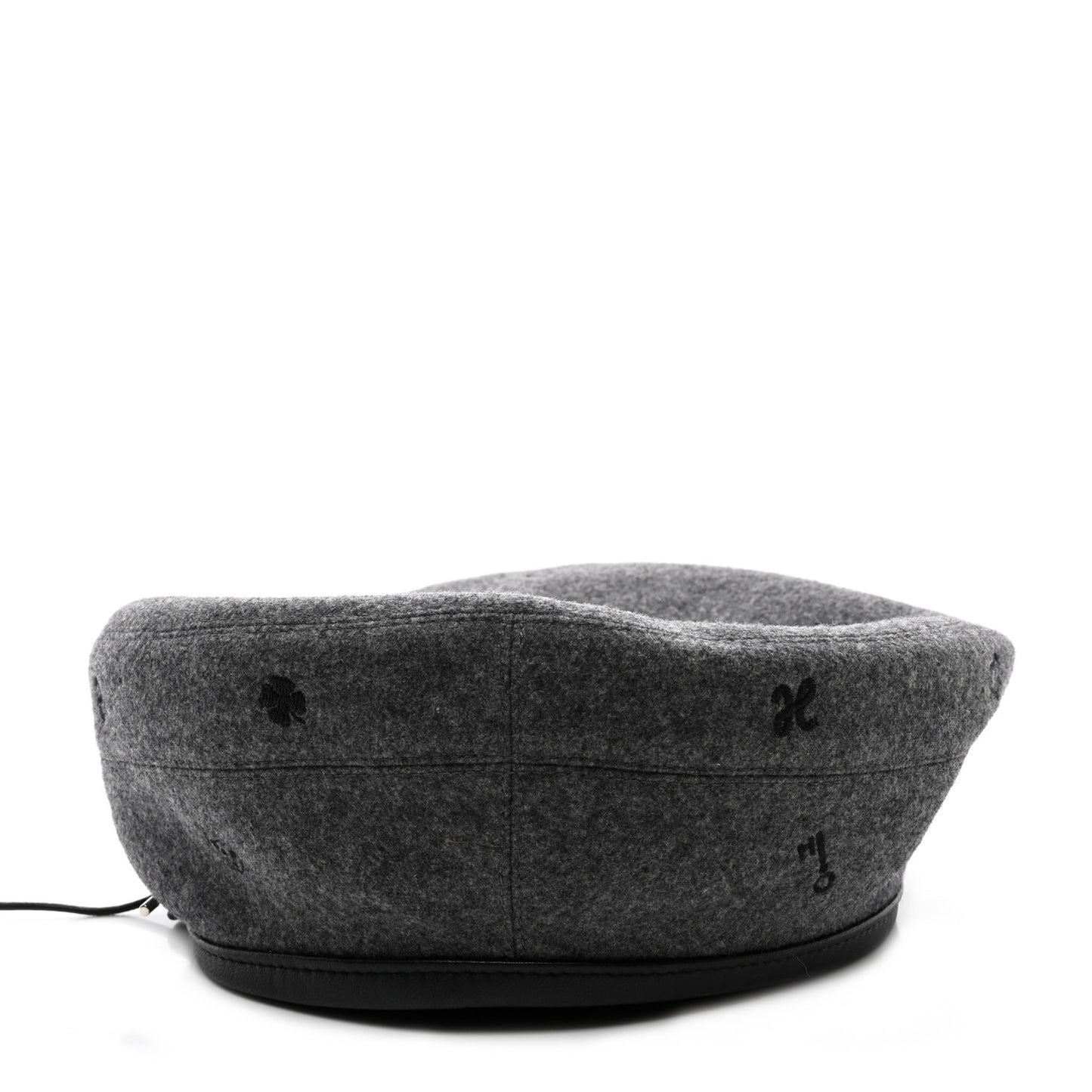 Cashmere Lambskin Saint-Honore Charms Beret 57 Charbon