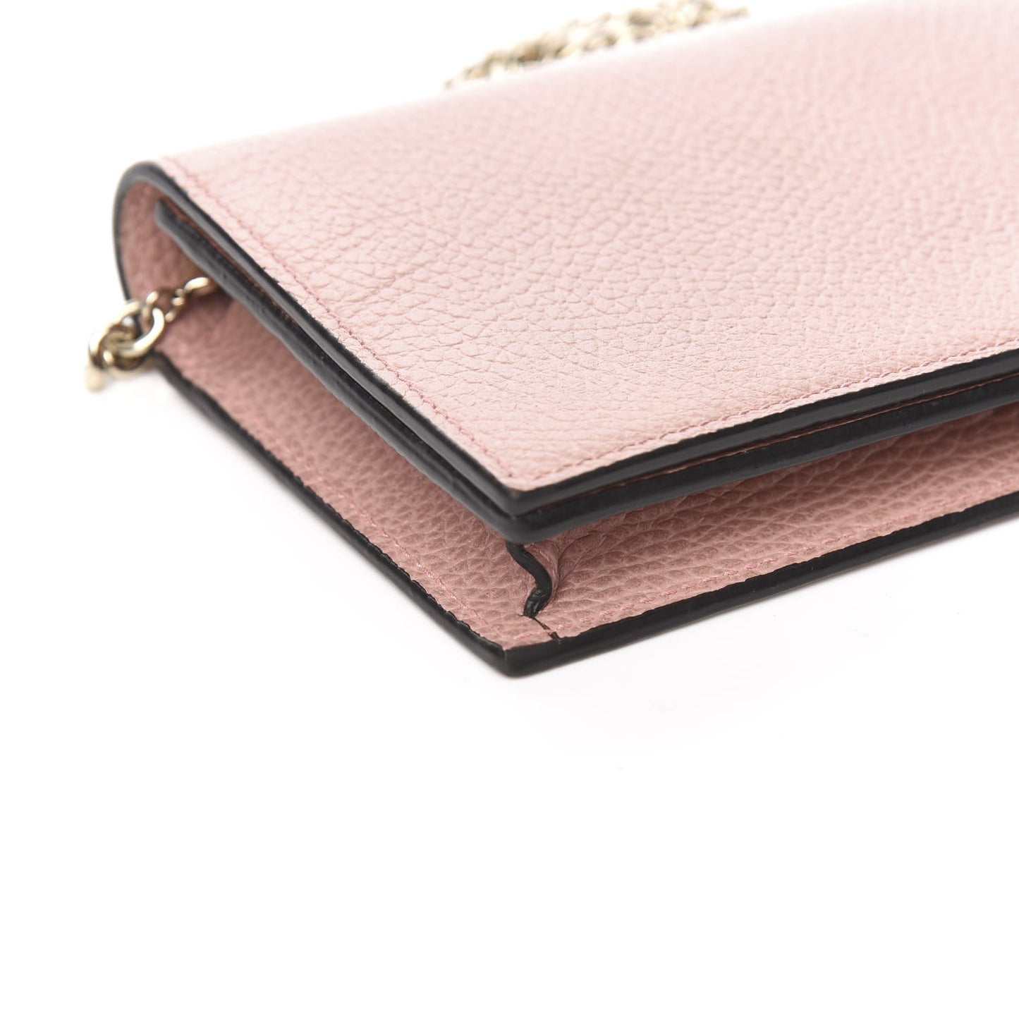 Dollar Calfskin Medium Betty Chain Wallet Soft Pink