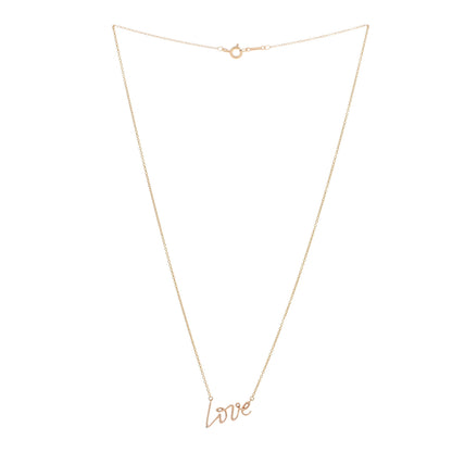 Tiffany 18K Yellow Gold Paloma's Graffiti Love Pendant Necklace 3 of 4