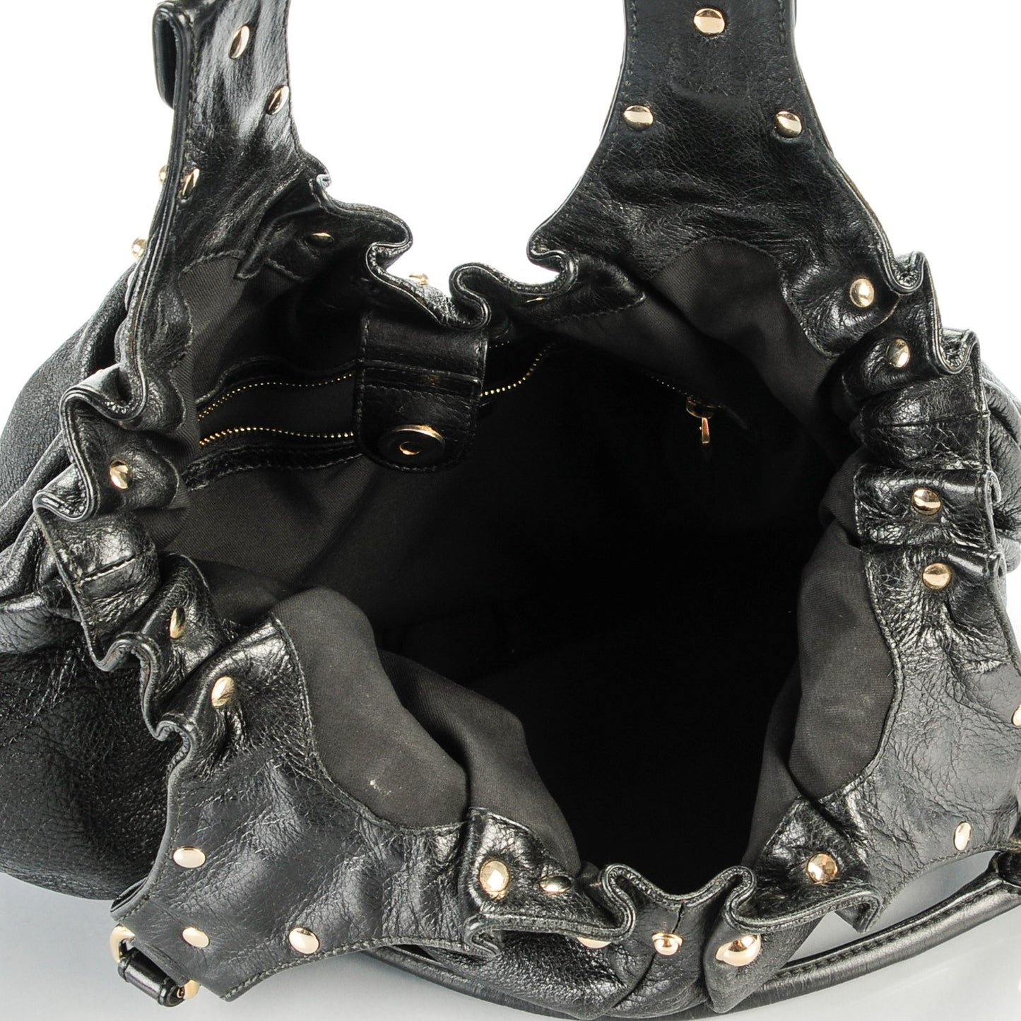 Calfskin Studded Medium Pelham Tote Black