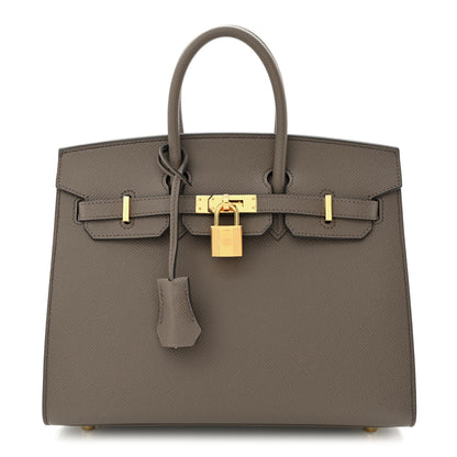 Hermes Epsom Birkin Sellier 25 Etain 1 of 11
