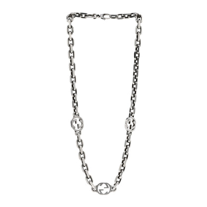Gucci Sterling Silver Interlocking GG Chain Necklace 3 of 4