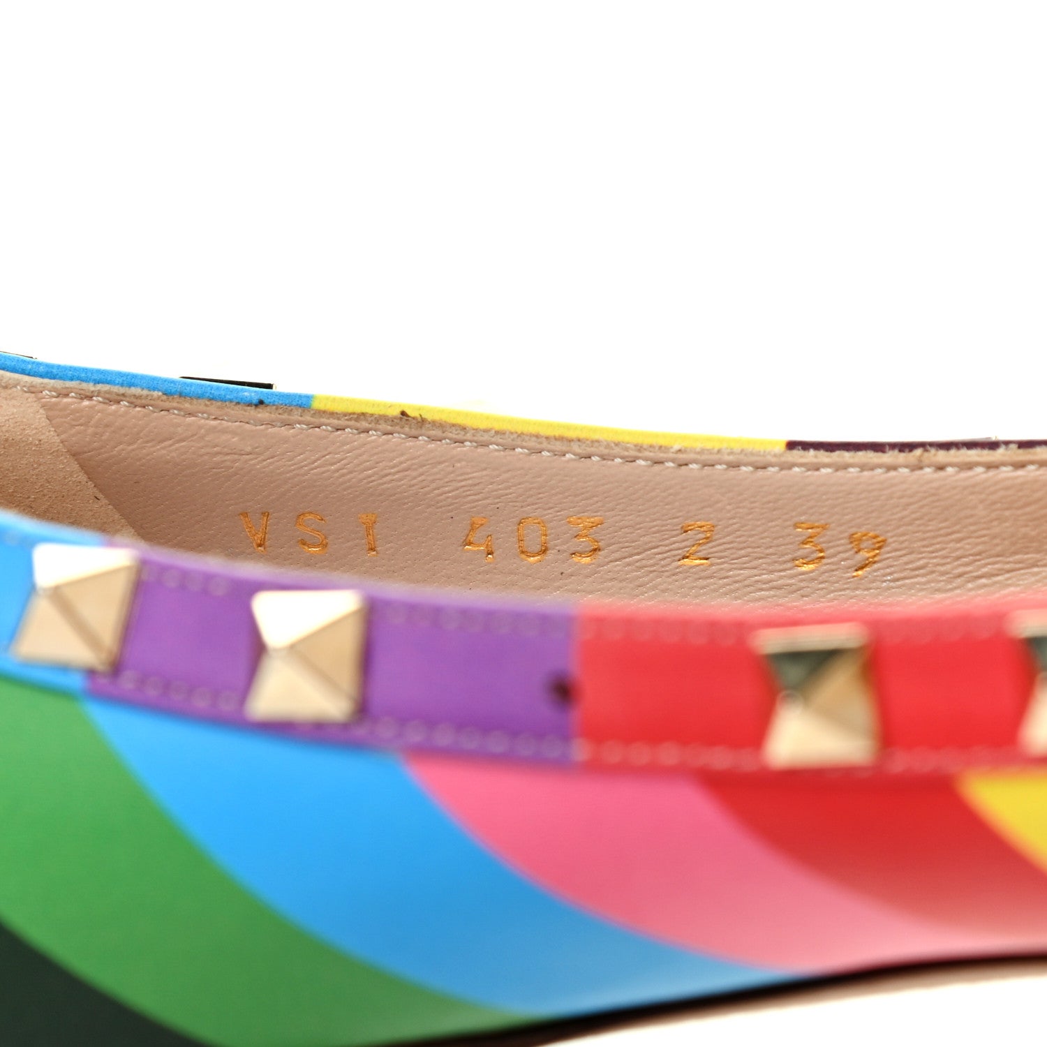 Valentino Garavani Nappa 1973 Rockstud Ballerina Flats 39 Multicolor 8 of 8