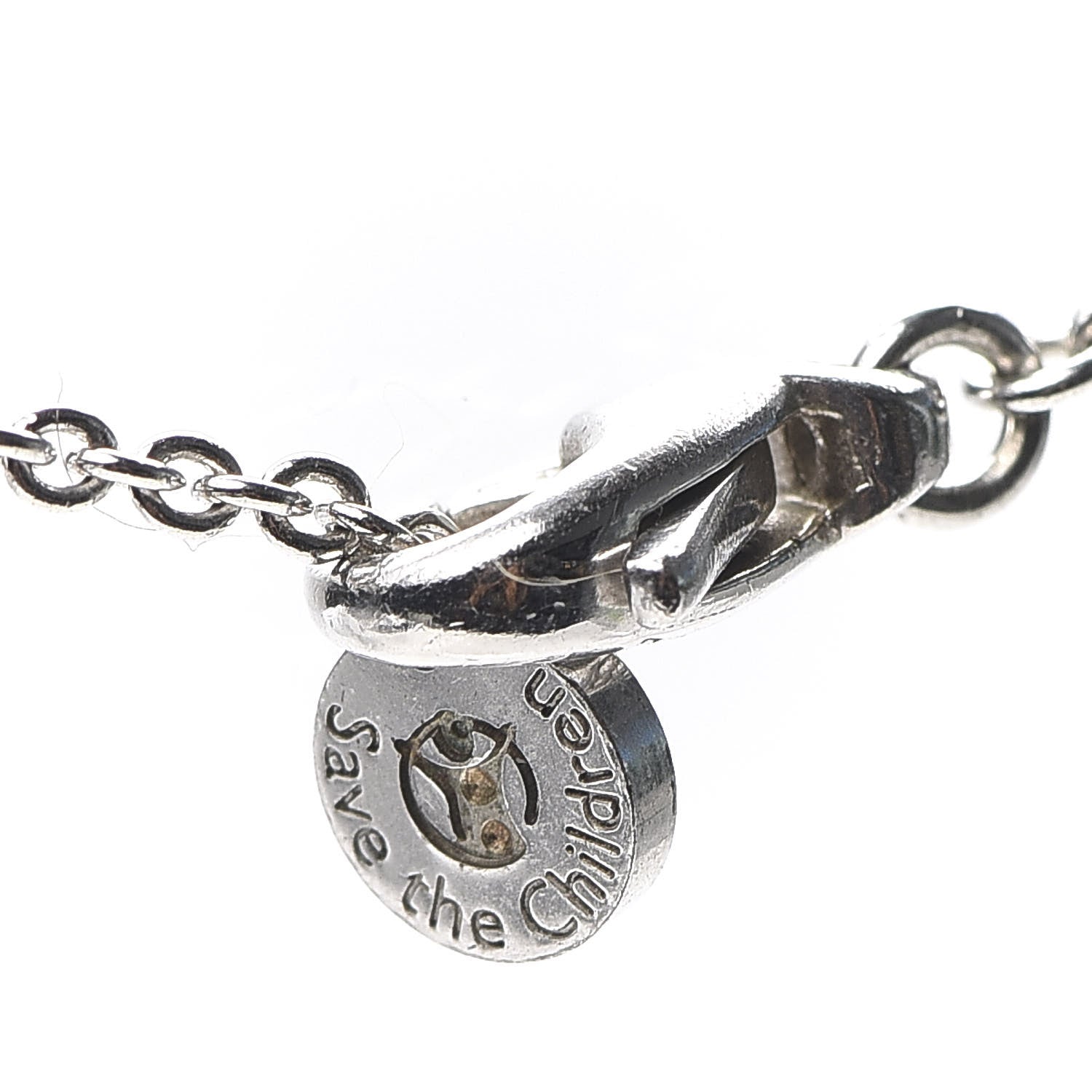 Bulgari Sterling Silver Ceramic Save The Children Pendant Necklace 5 of 8