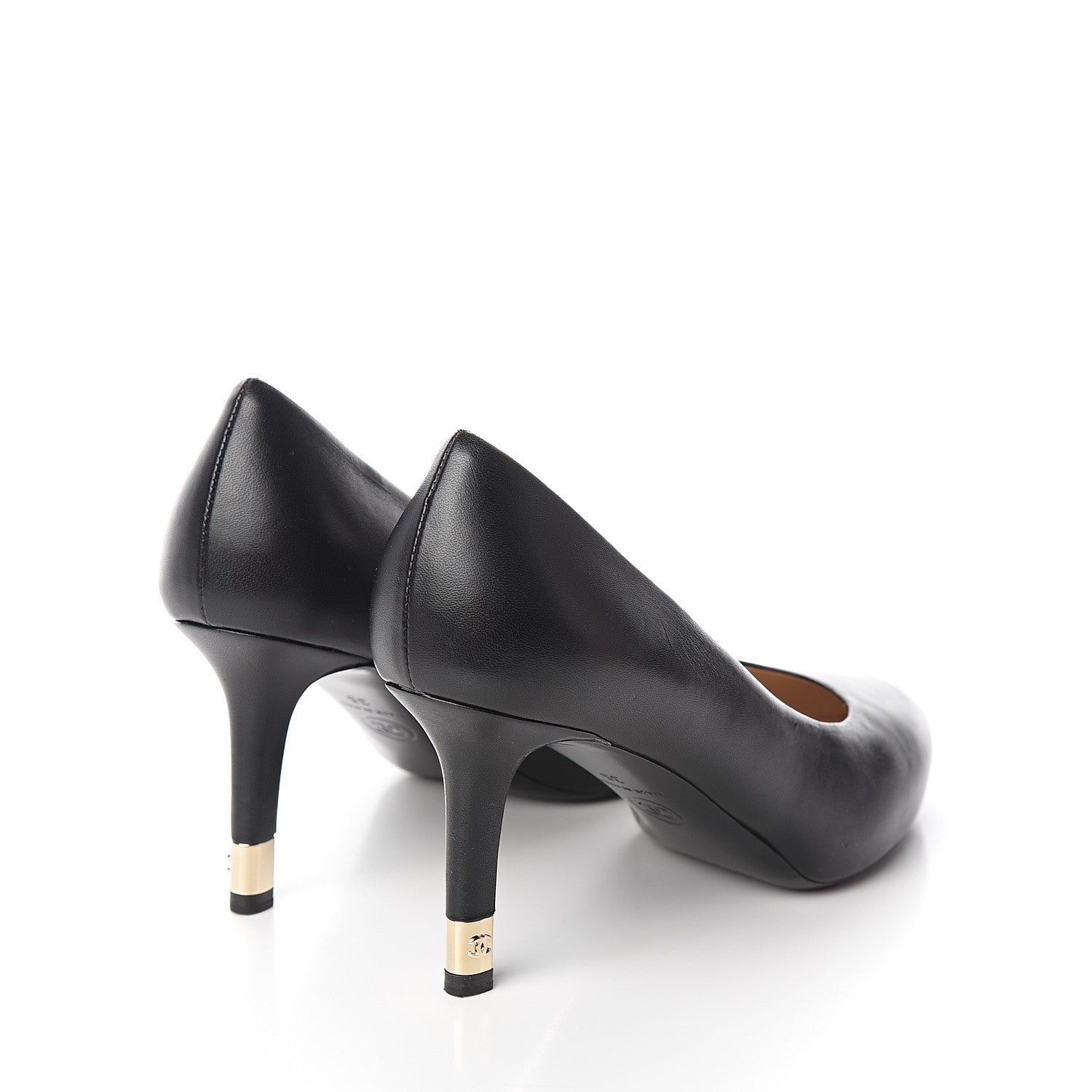 Chanel Lambskin CC Pumps 35 Black 4 of 10