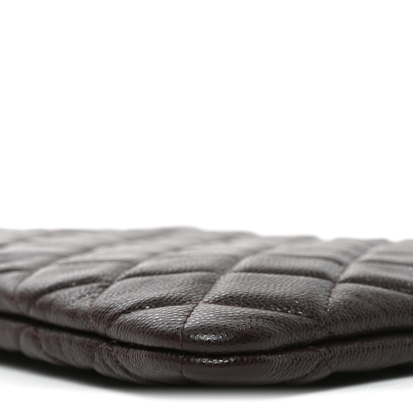 Caviar Quilted Medium Cosmetic Case Brown