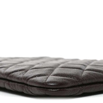Chanel Caviar Quilted Medium Cosmetic Case Brown 10 of 11