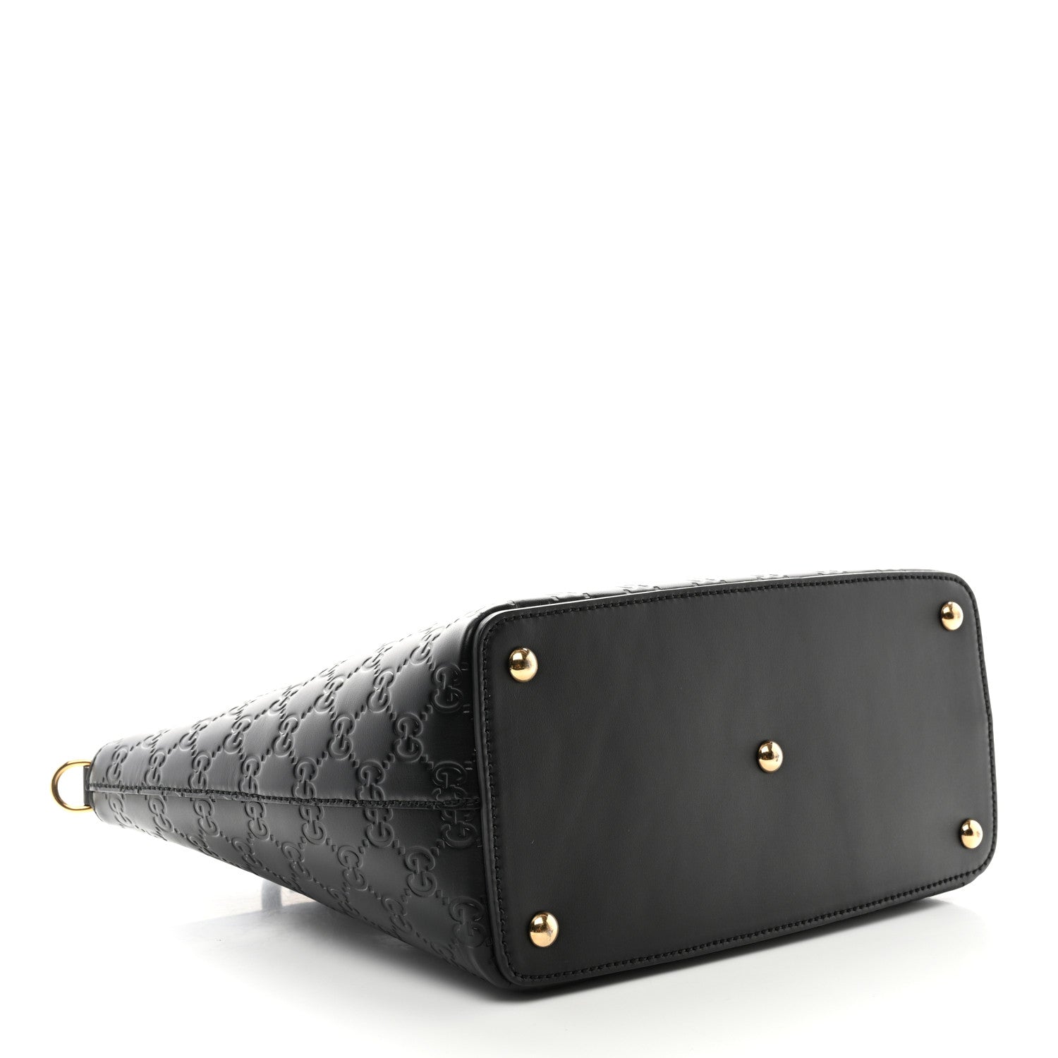 Gucci Guccissima Small Zippered Bucket Tote Black 4 of 11