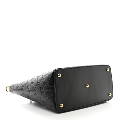 Gucci Guccissima Small Zippered Bucket Tote Black 4 of 11