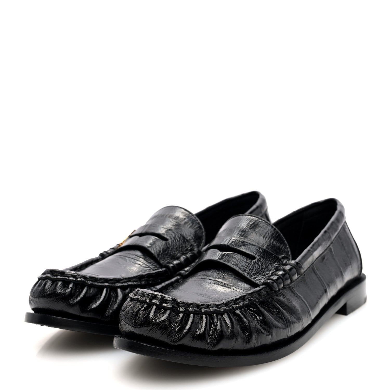 Saint Laurent Supple Eel Le 15 Loafer Penny Slippers 36.5 Black 2 of 8