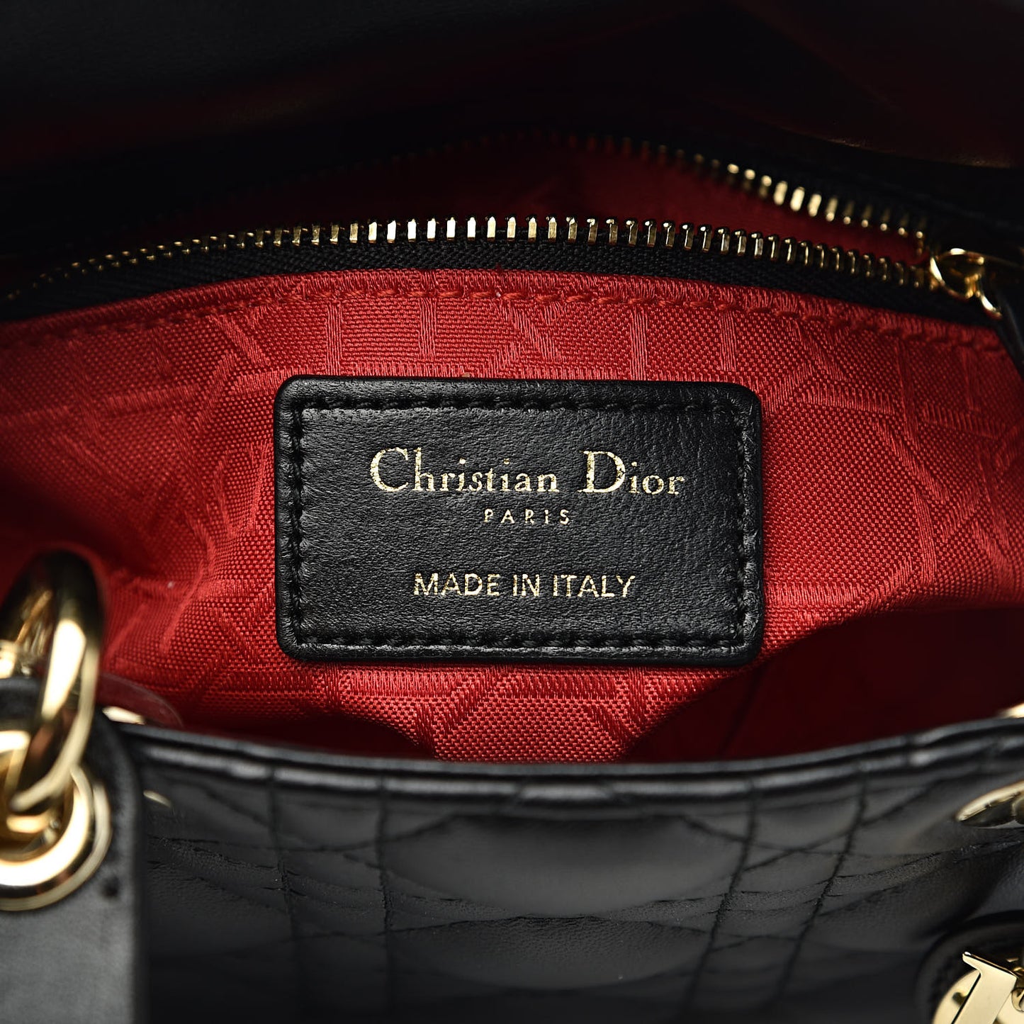 Lambskin Cannage Mini Lady Dior Black