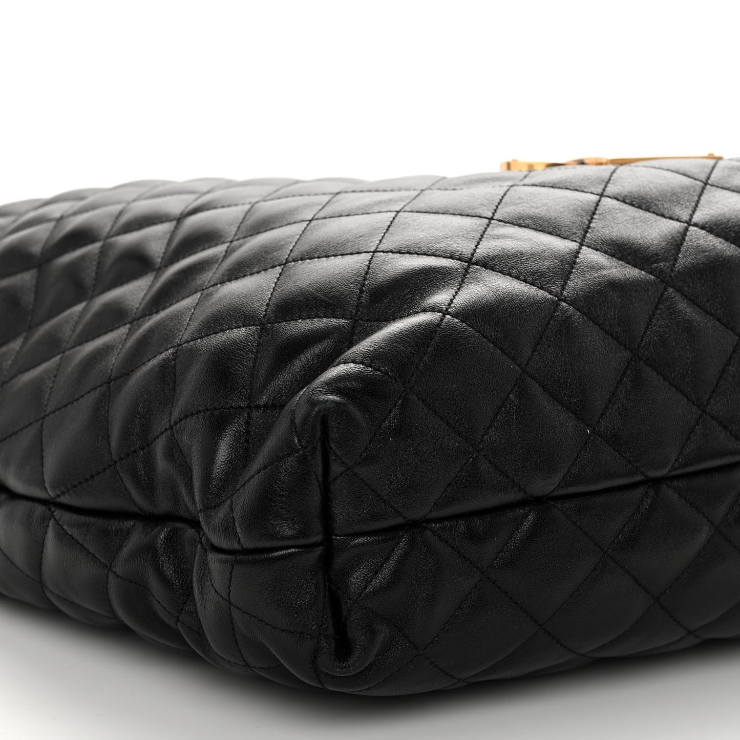 Lambskin Quilted Maxi Icare Shopping Tote Black