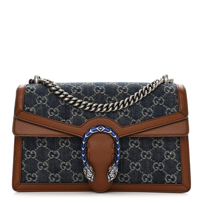 Gucci New Denim GG Monogram Dollar Calfskin Enamel Small Dionysus Shoulder Bag Blue Tea Cuir Epilog Electric Blue 1 of 11