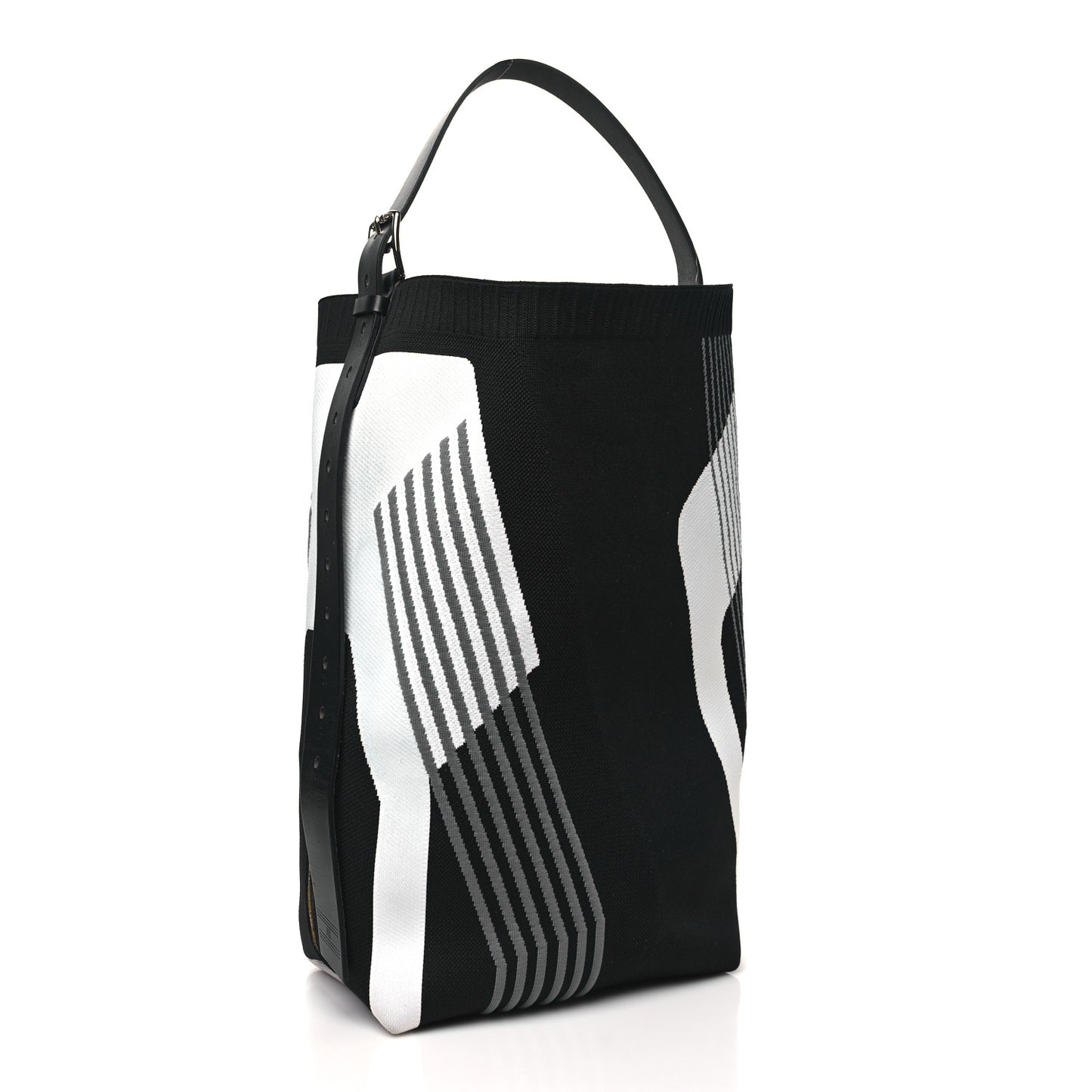 Technical Mesh Hunter Calfskin Etriviere Dynamo Shoulder Bag MM Black