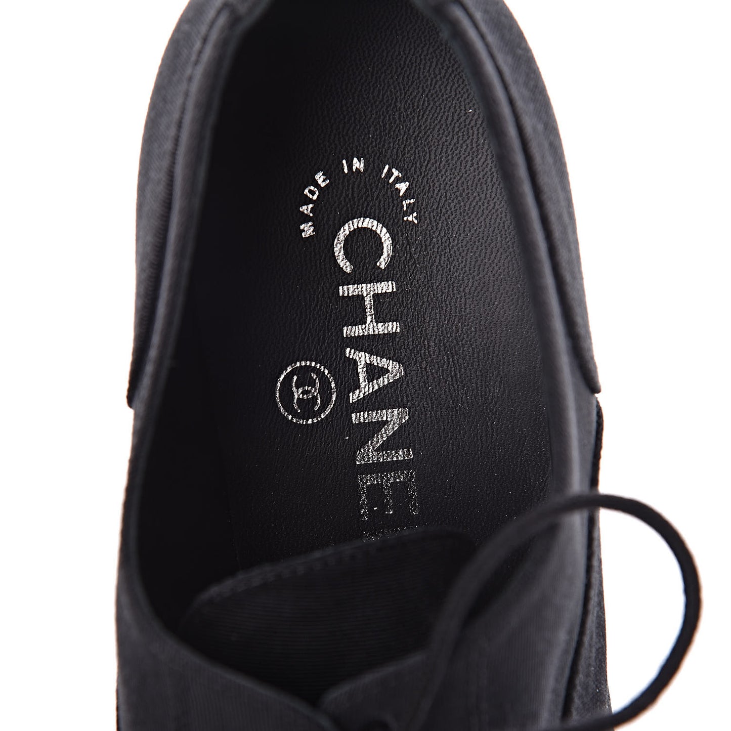 Grosgrain Pearl Bow CC Oxford Lace Up Booties 37.5 Black