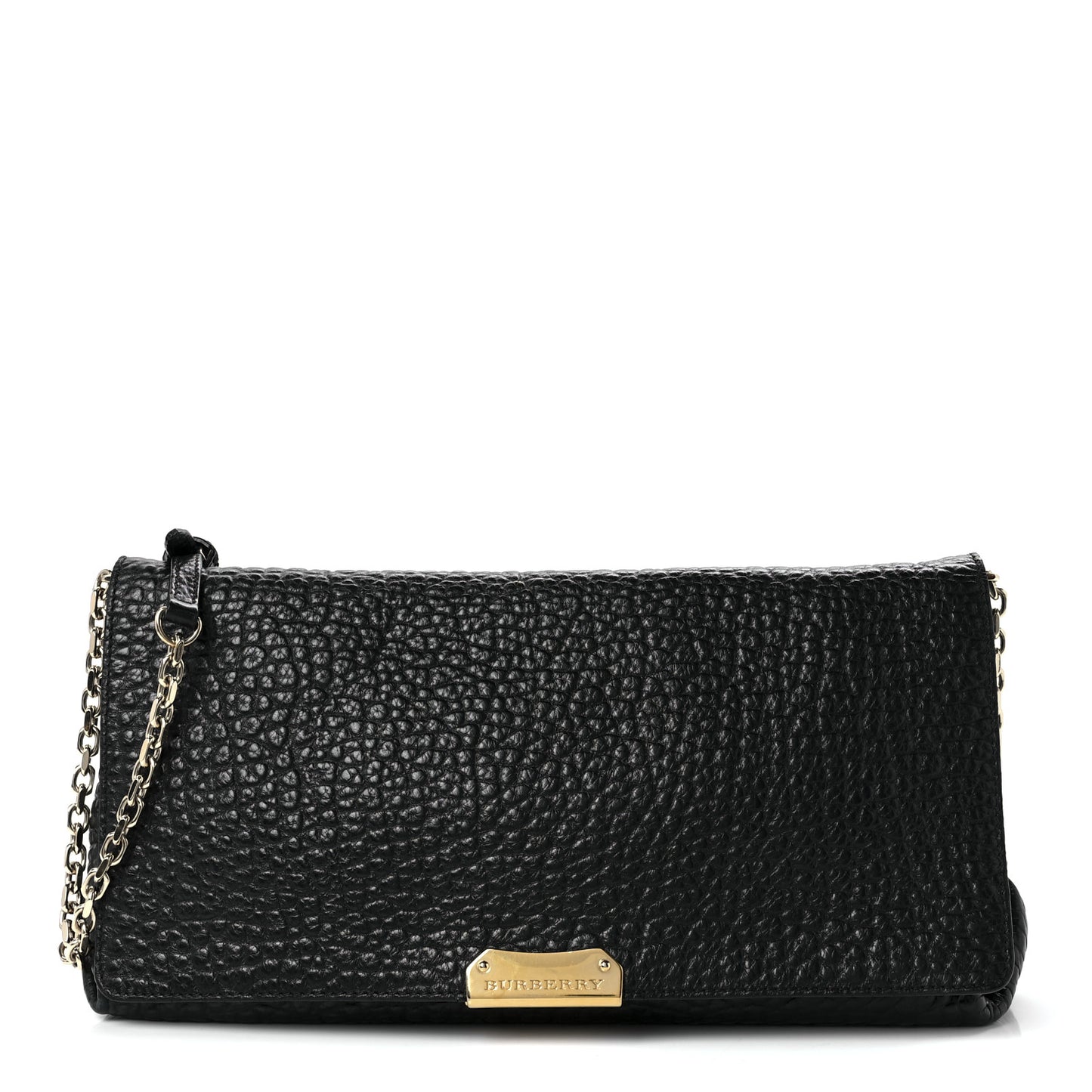 Signature Grain Small Madison Chain Clutch Black