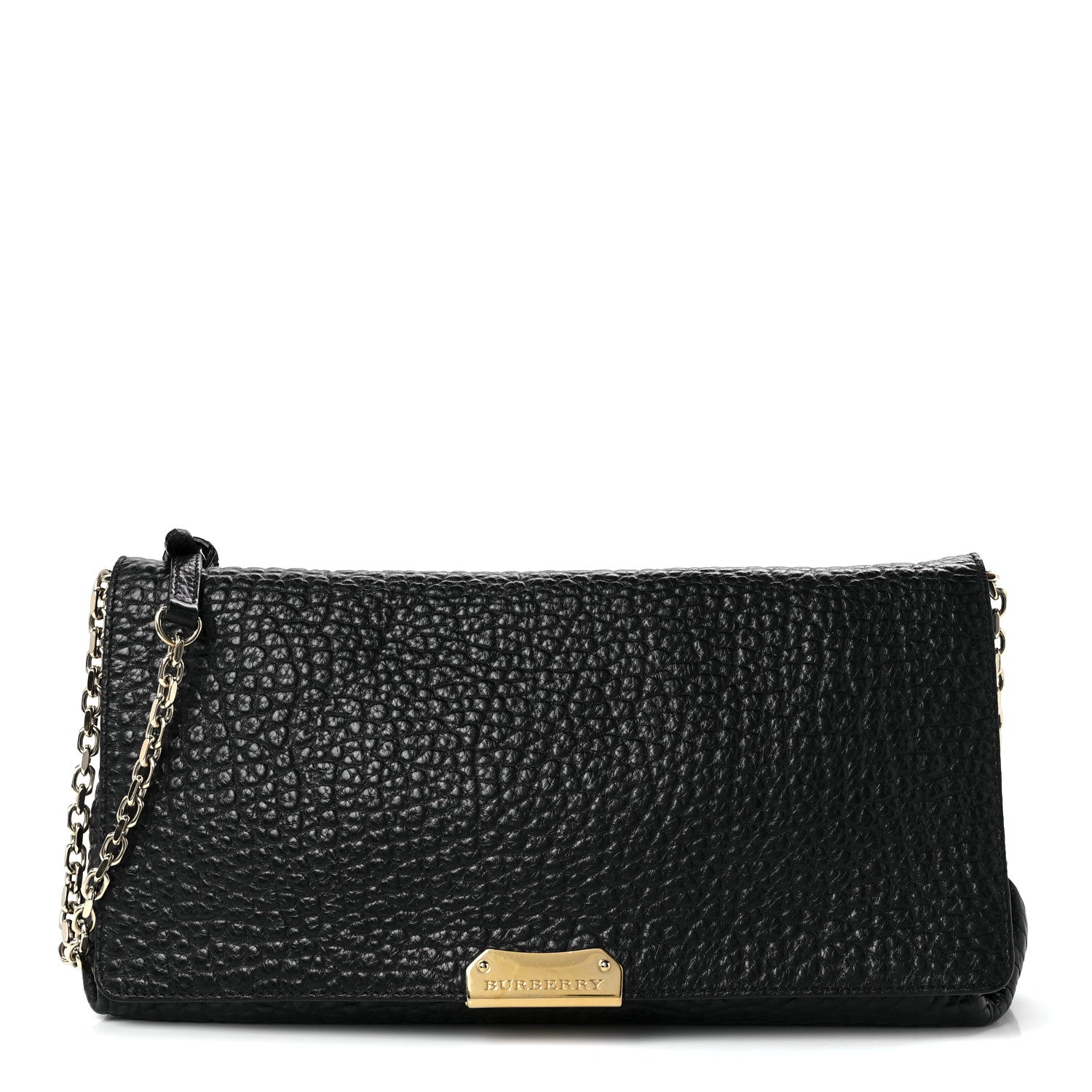 Burberry Signature Grain Small Madison Chain Clutch Black 1 of 10