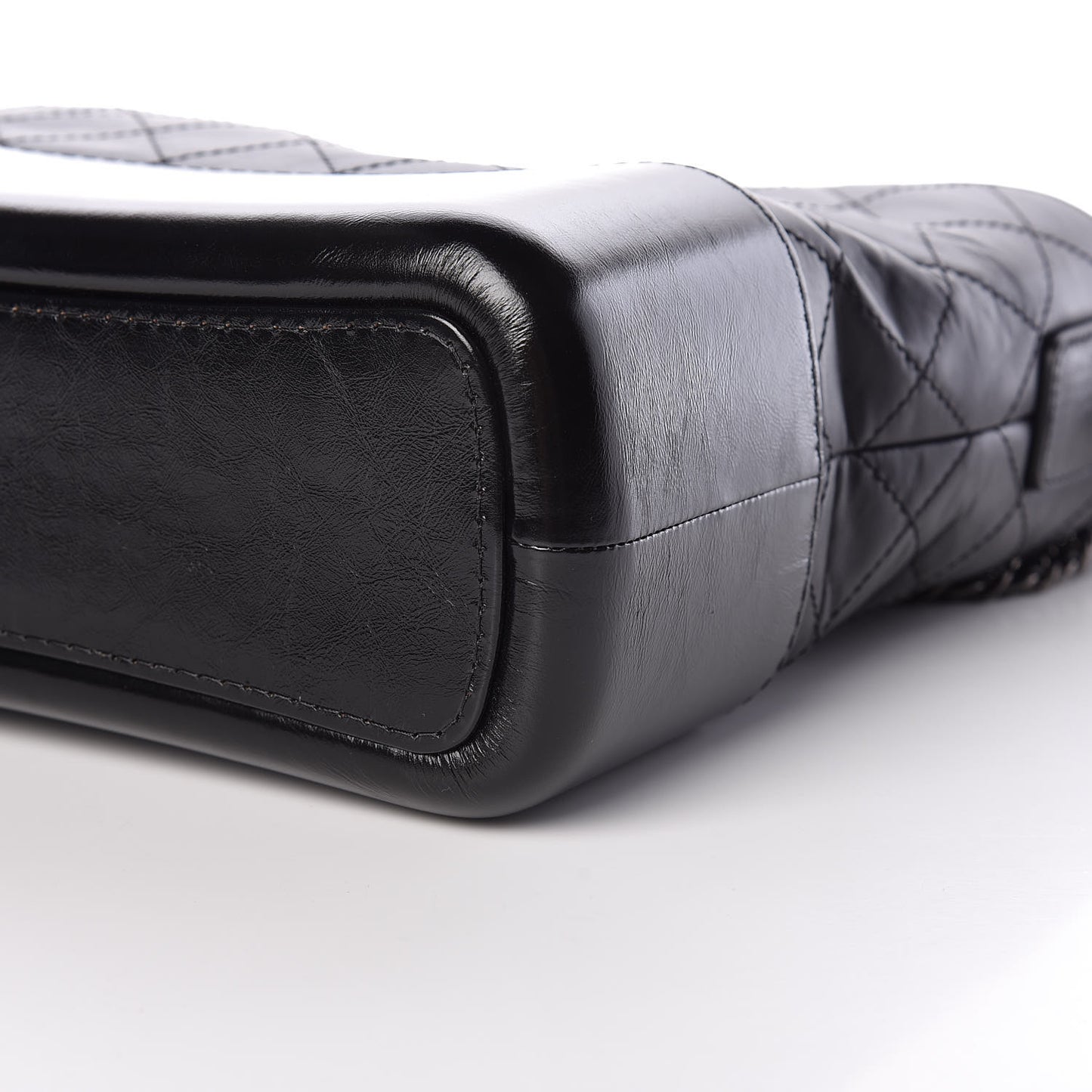 Aged Calfskin Quilted Medium Gabrielle Hobo Black