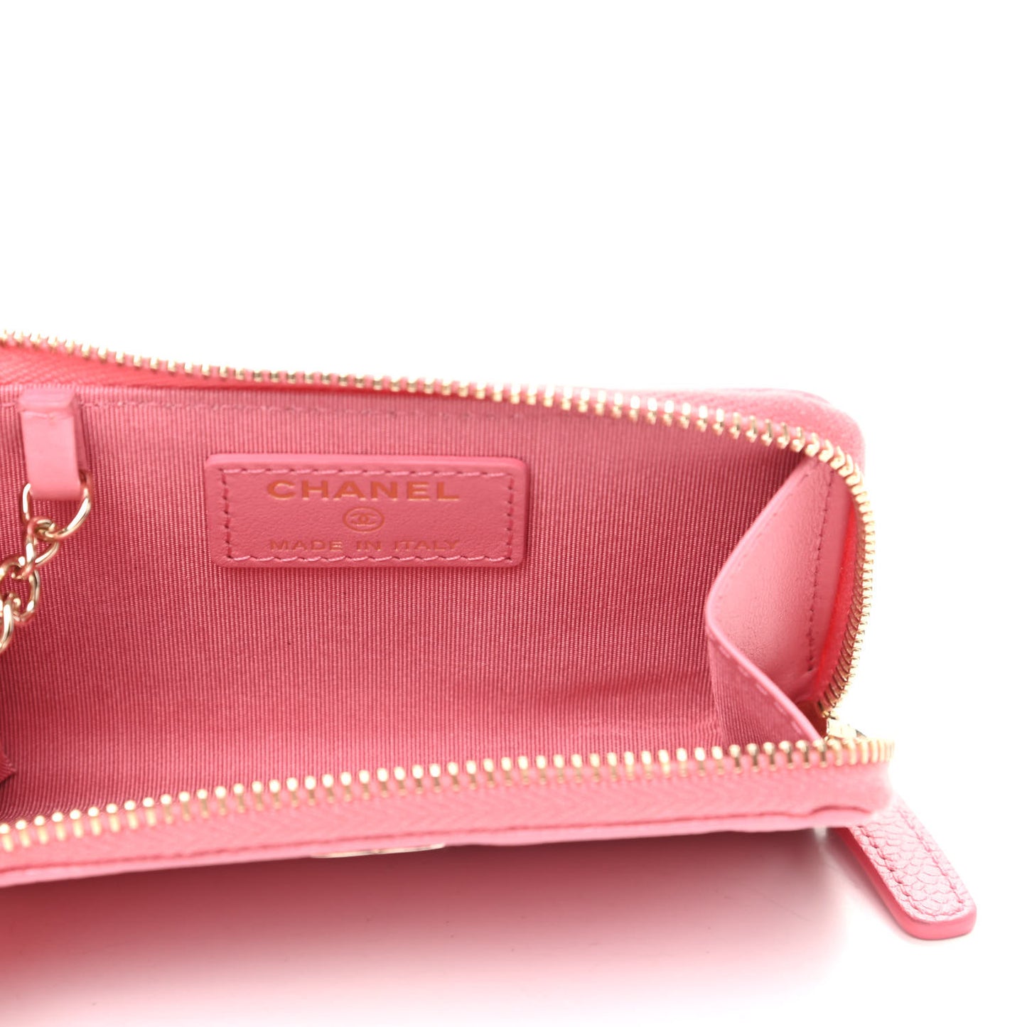 Caviar Camellia Embossed Key Holder Case Pink